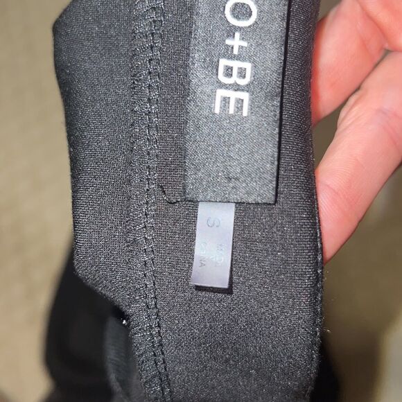 Small Black Do+Be Midi Pencil Skirt Mesh Trim Panel Hem Long Pull On Elastic EUC - Picture 6 of 8